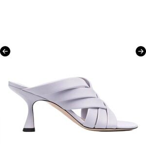 WANDLER Heels Slide Sandal Louie Woven Lambskin Mule Sandals In Lilac Size 41 11